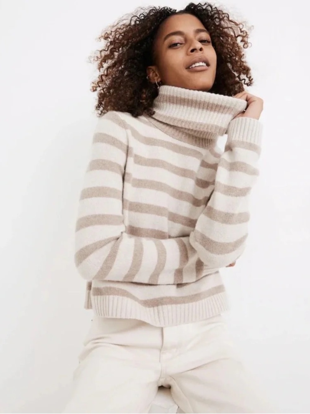 Madewell Cashmere Wool Crop Turtleneck Sweater